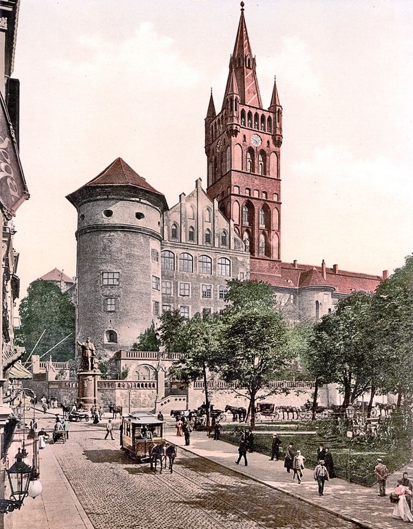 Südwestecke des Königsberger Schlosses  mit Großem Schlossturm, um 1890/1900.