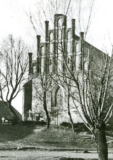 Die Kirche in Waltersdorf/Pęciszewo,  Kreis Heiligenbeil, vor 1945.