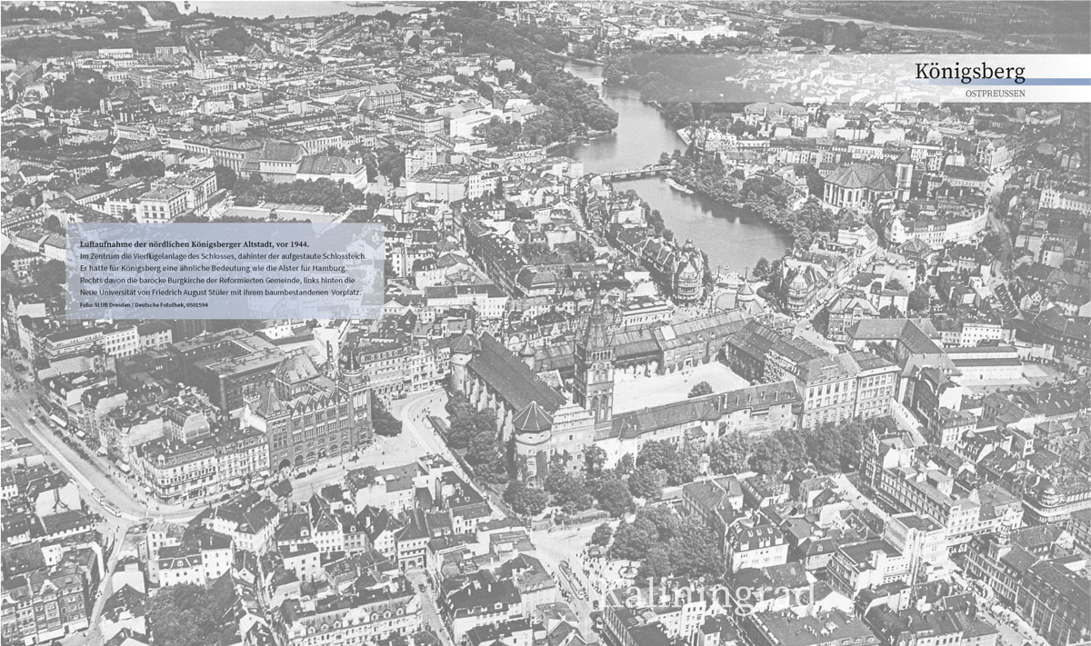 Luftaufnahme der nördlichen Königsberger Altstadt, vor 1944. 